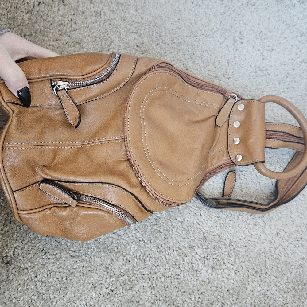Nine West Tan Backpack with Smooth Leather